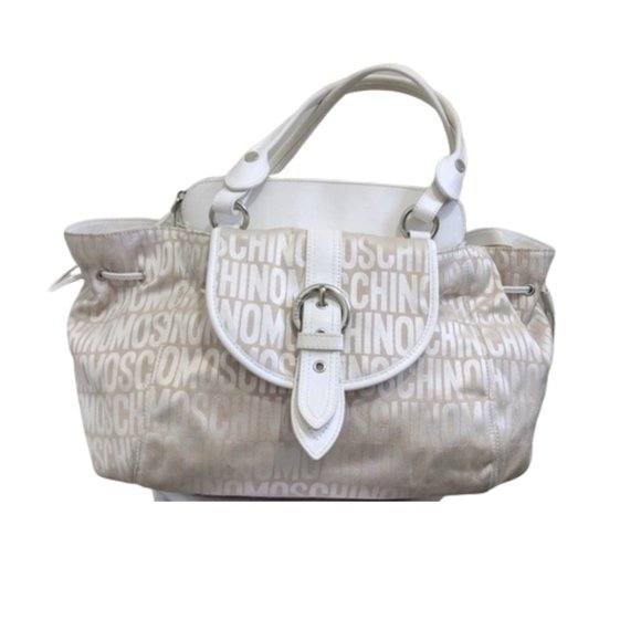 Moschino Handbags - MOSCHINO Authentic Signature Canvas Leather Bag